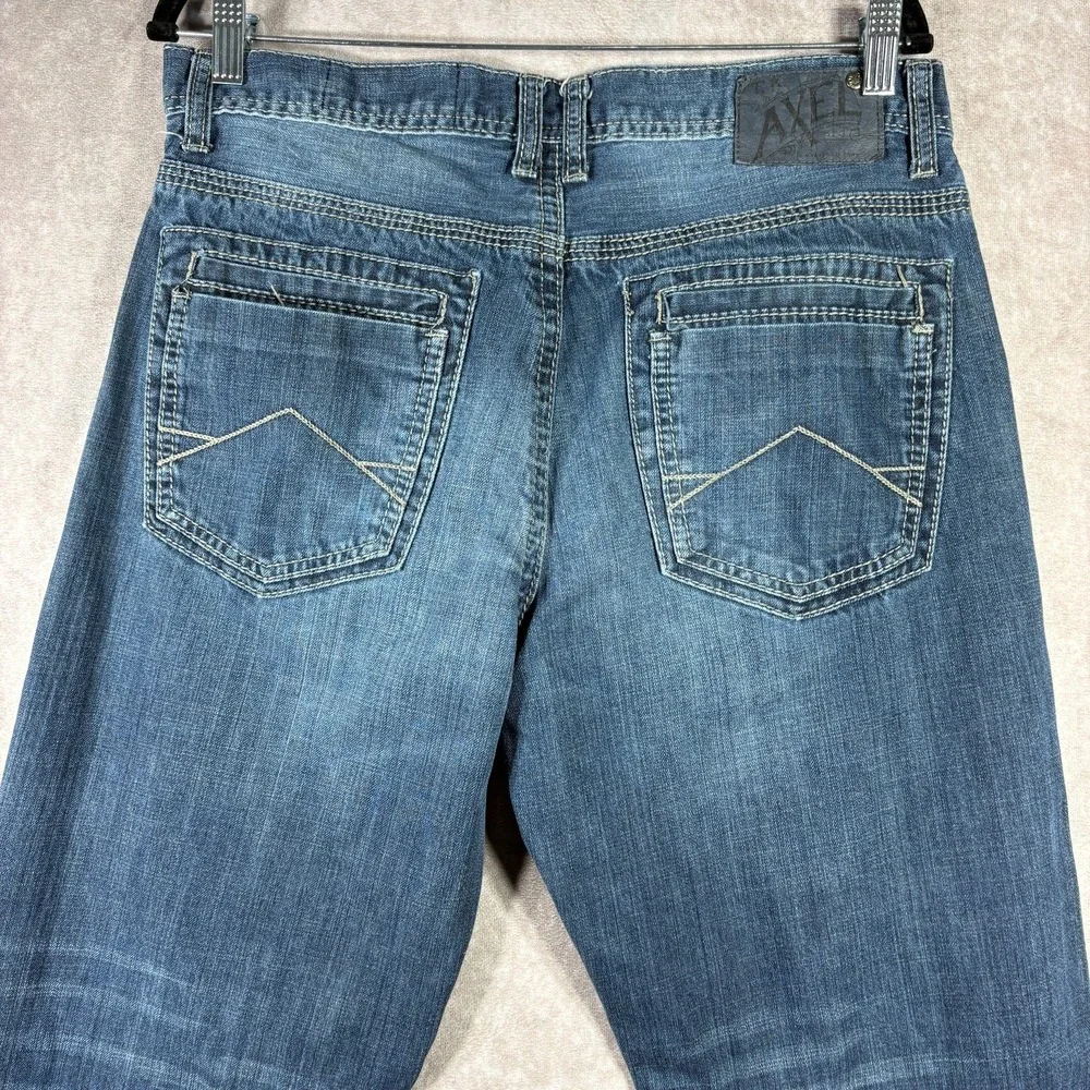 Axel Treadwell Jeans Mens Size 34X34 Blue Denim Dark Wash Relaxed Straight Leg